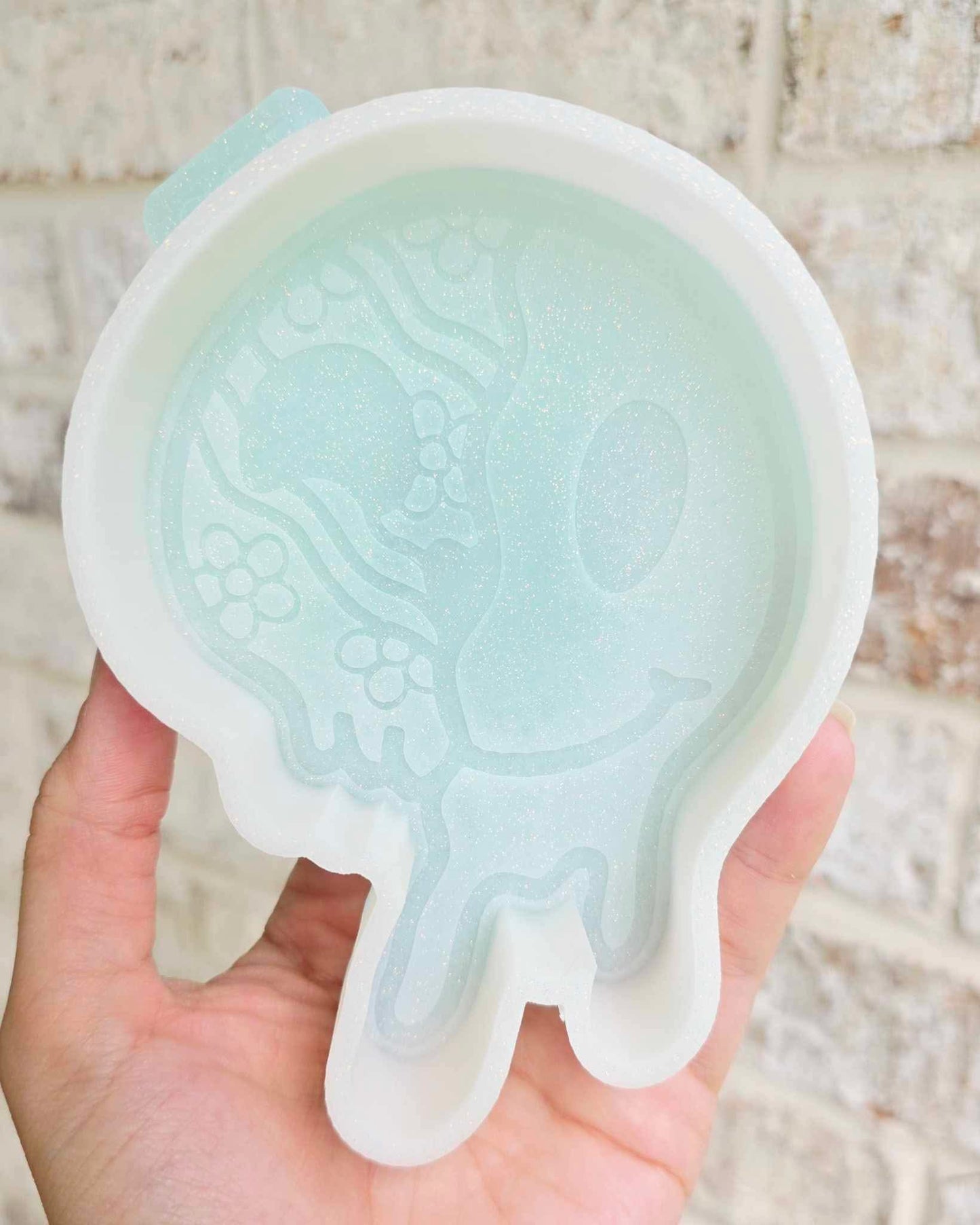 Dripey Smiley Ghost (Ghost Groovy on Left Side) - Silicone Mold