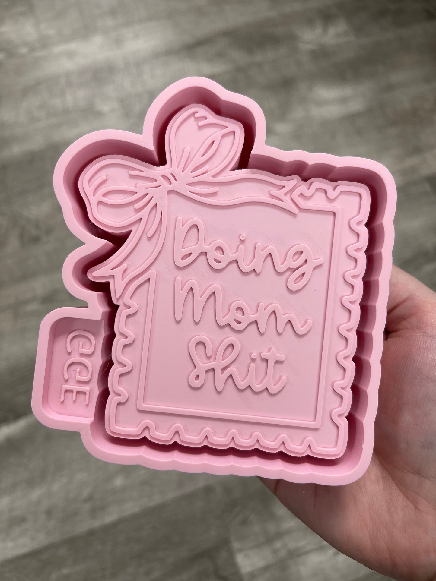 Doing Mom Shiz - Frame with GGE Bow - Silicone Mold