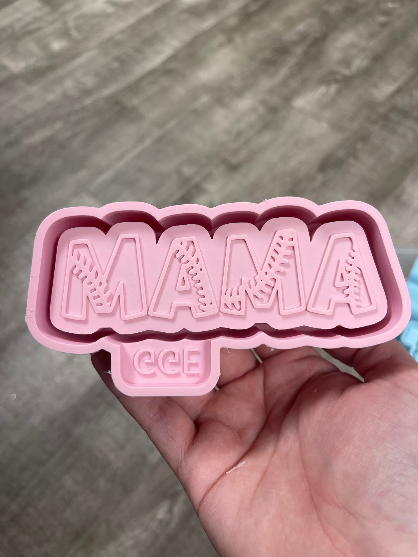 MAMA Baseball Stitches GGE Bow Stamp - Silicone Mold