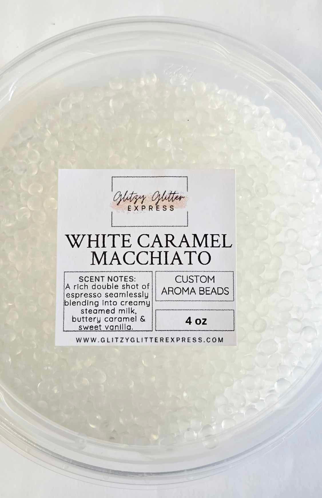 Custom Pre Scented Beads: White Caramel Macchiato