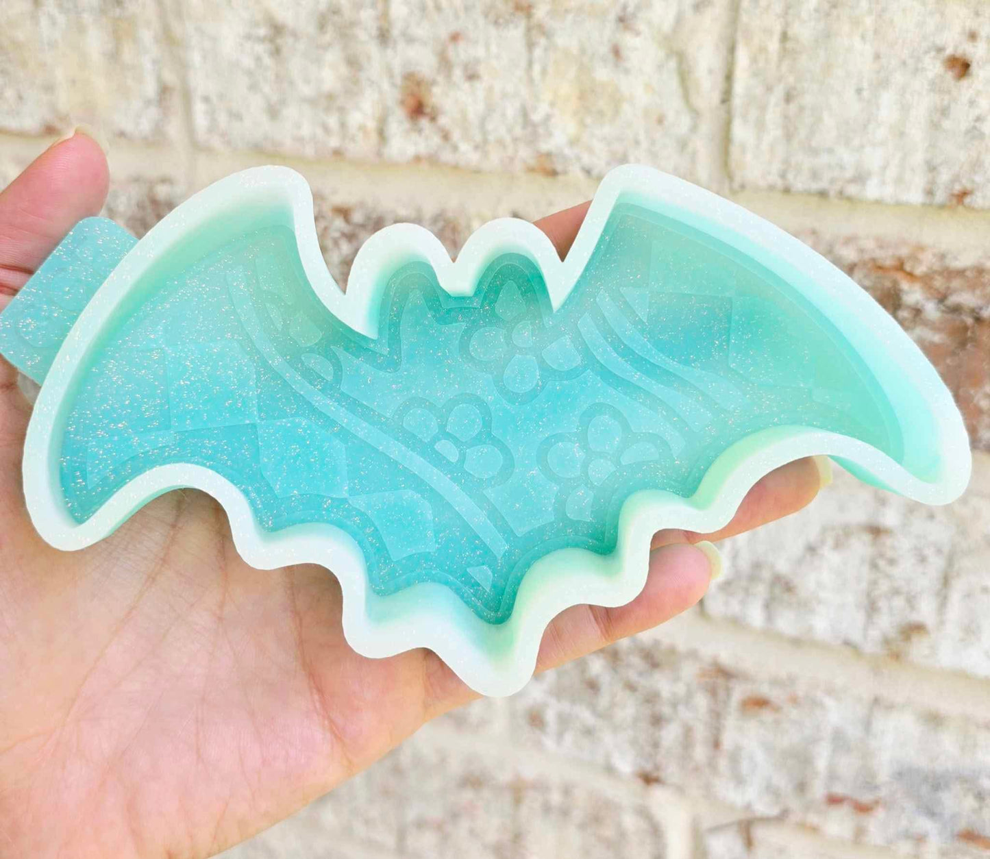 Checkered & Groovy Bat - Silicone Mold