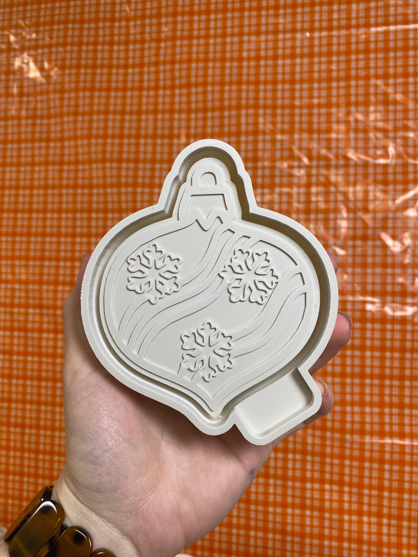 Groovy Ornament with Snowflakes Mold - Silicone Mold