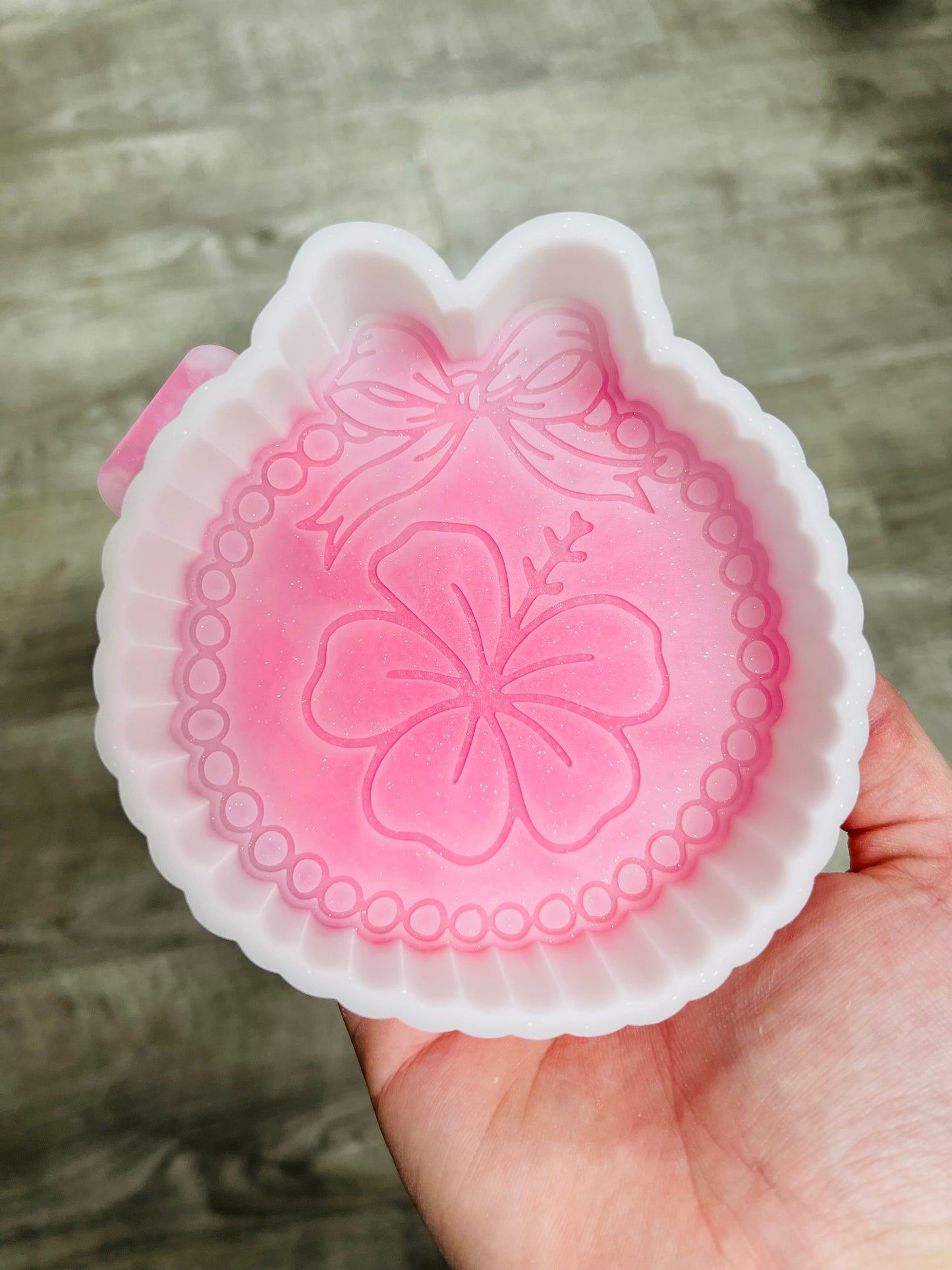 Hibiscus with Beaded Frame- Silicone Mold