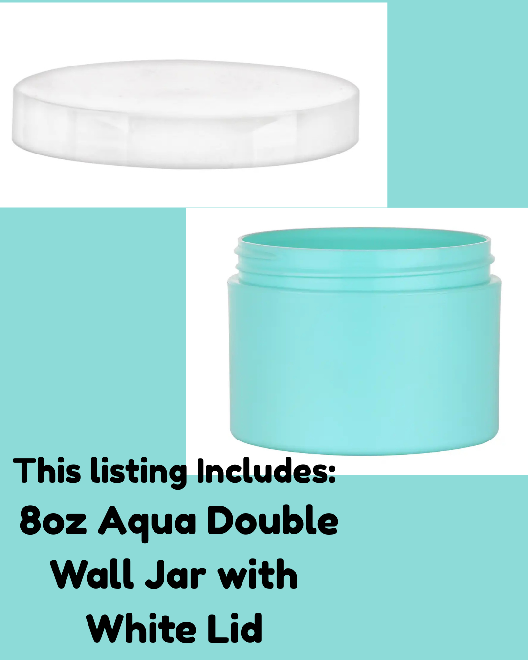 8oz Aqua Double Wall Jar Sets