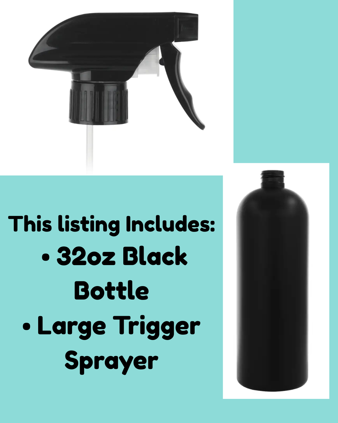 32oz Black Cleaning Spray Bottle Sets