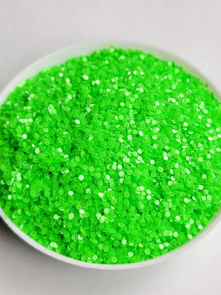 Chunky: 2oz Glow Green to Green Glitter