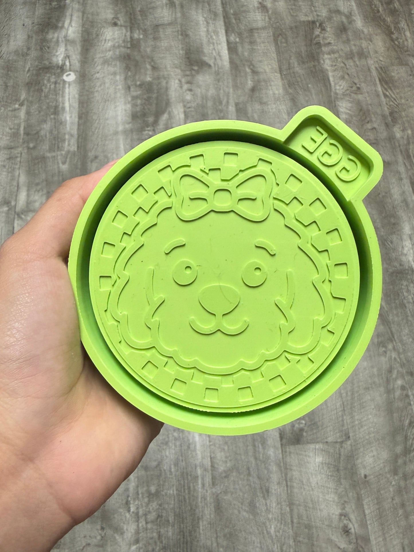 Doodle Dog w/checkered edge - Silicone Mold