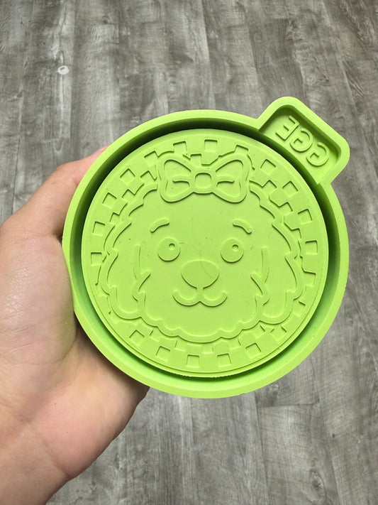 Doodle Dog w/checkered edge - Silicone Mold