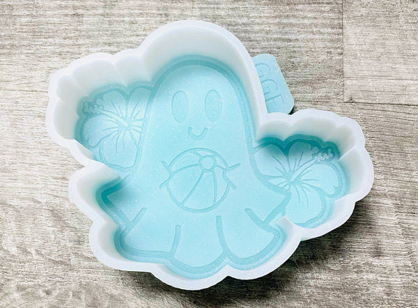 Silicone Mold: Ghost w/Beach Ball & Flowers