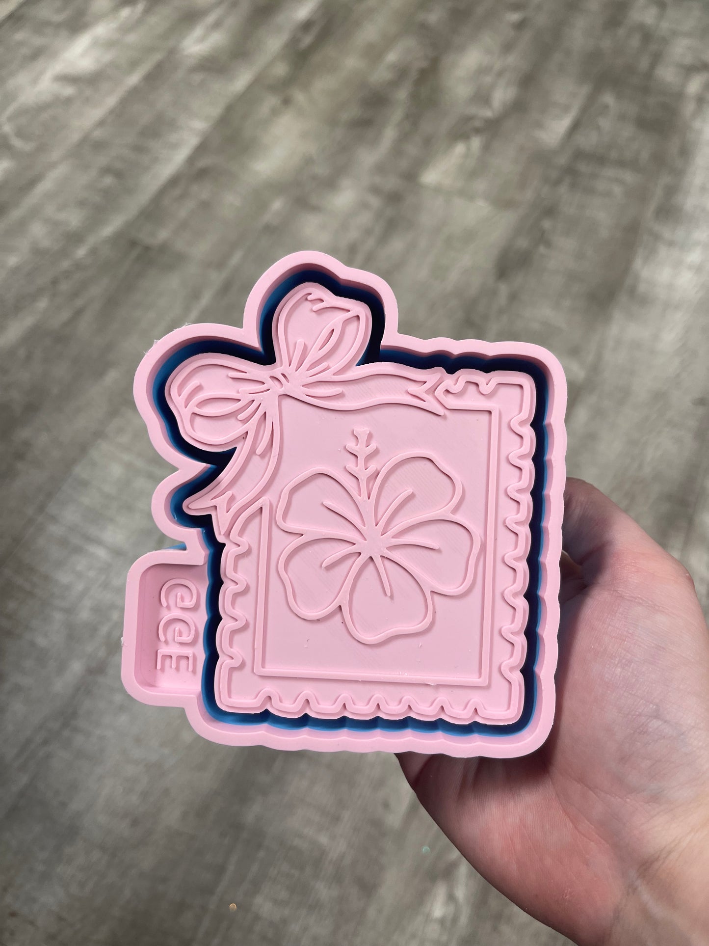Hibiscus Frame with GGE Bow- Silicone Mold
