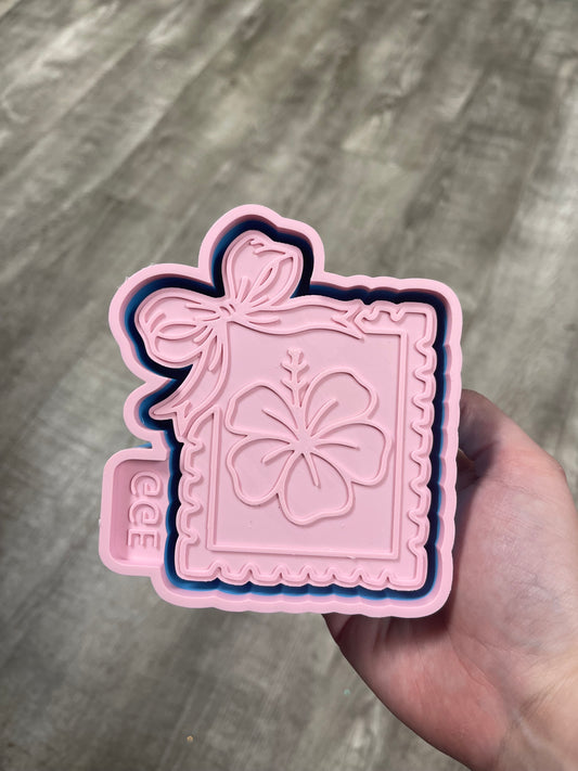 Hibiscus Frame with GGE Bow- Silicone Mold