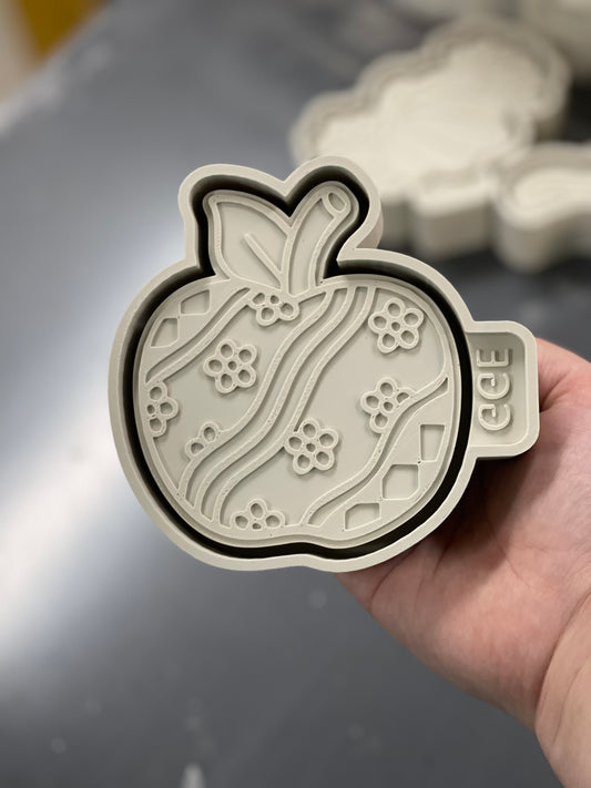 Apple Floral & Checkered  - Silicone Mold