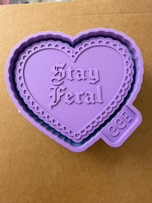 Stay Feral W Heart - Silicone Mold