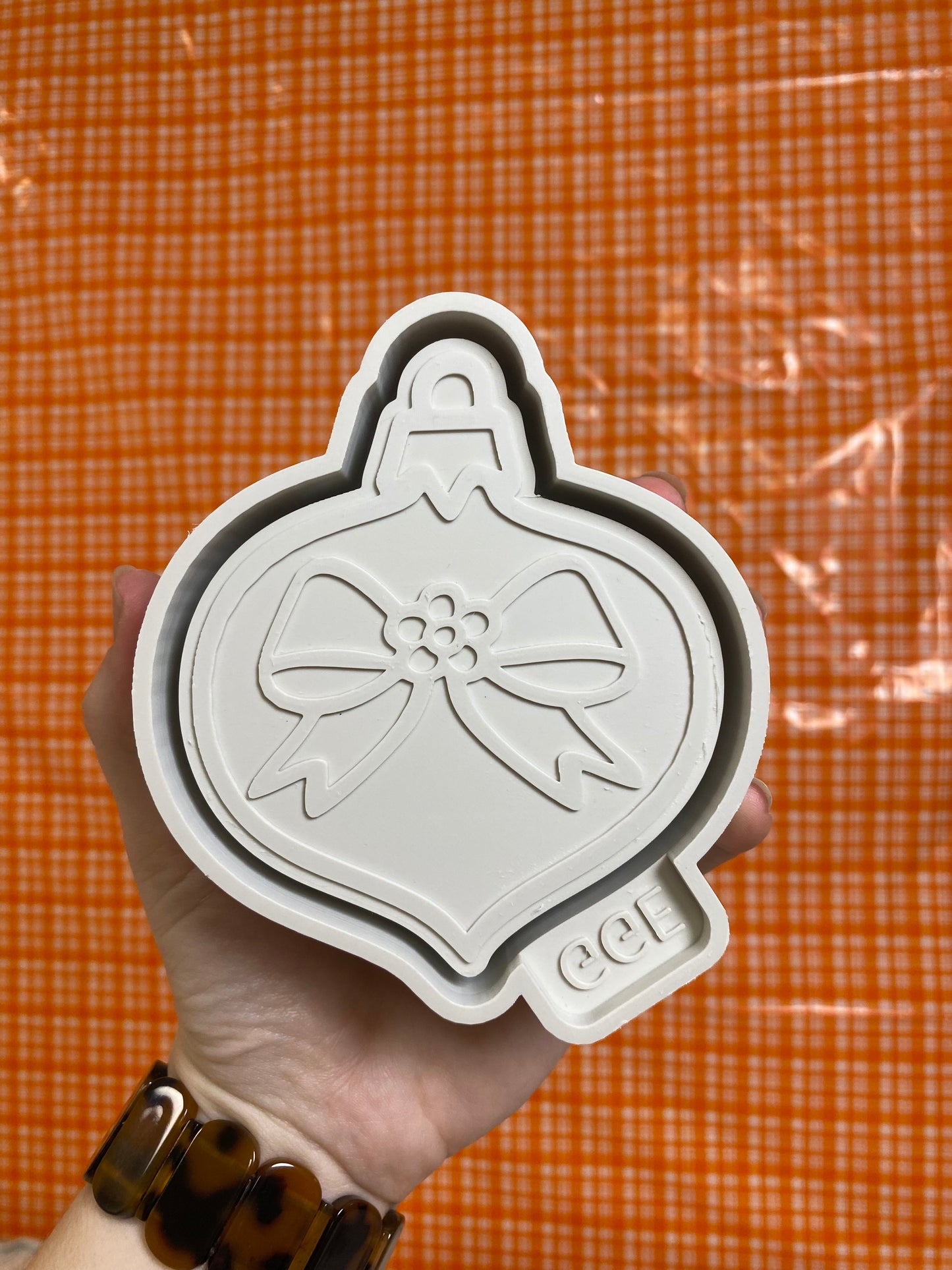 Ornament with Bow Mold - Silicone Mold