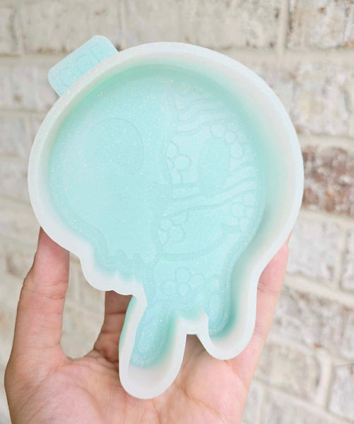 Silicone Mold: Drippy Smiley Ghost (Smiley Groovy on Right Side)