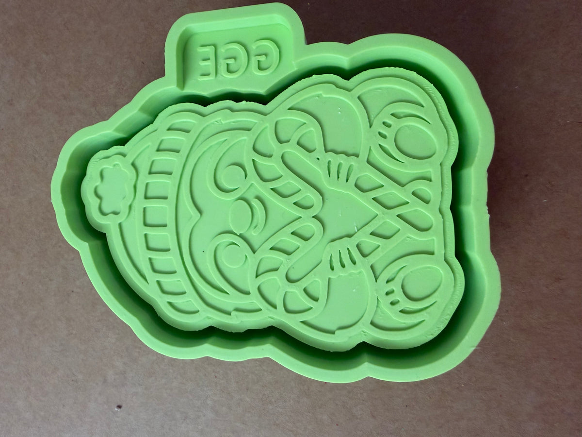 Sloth with Candy Cane Heart - Silicone Mold