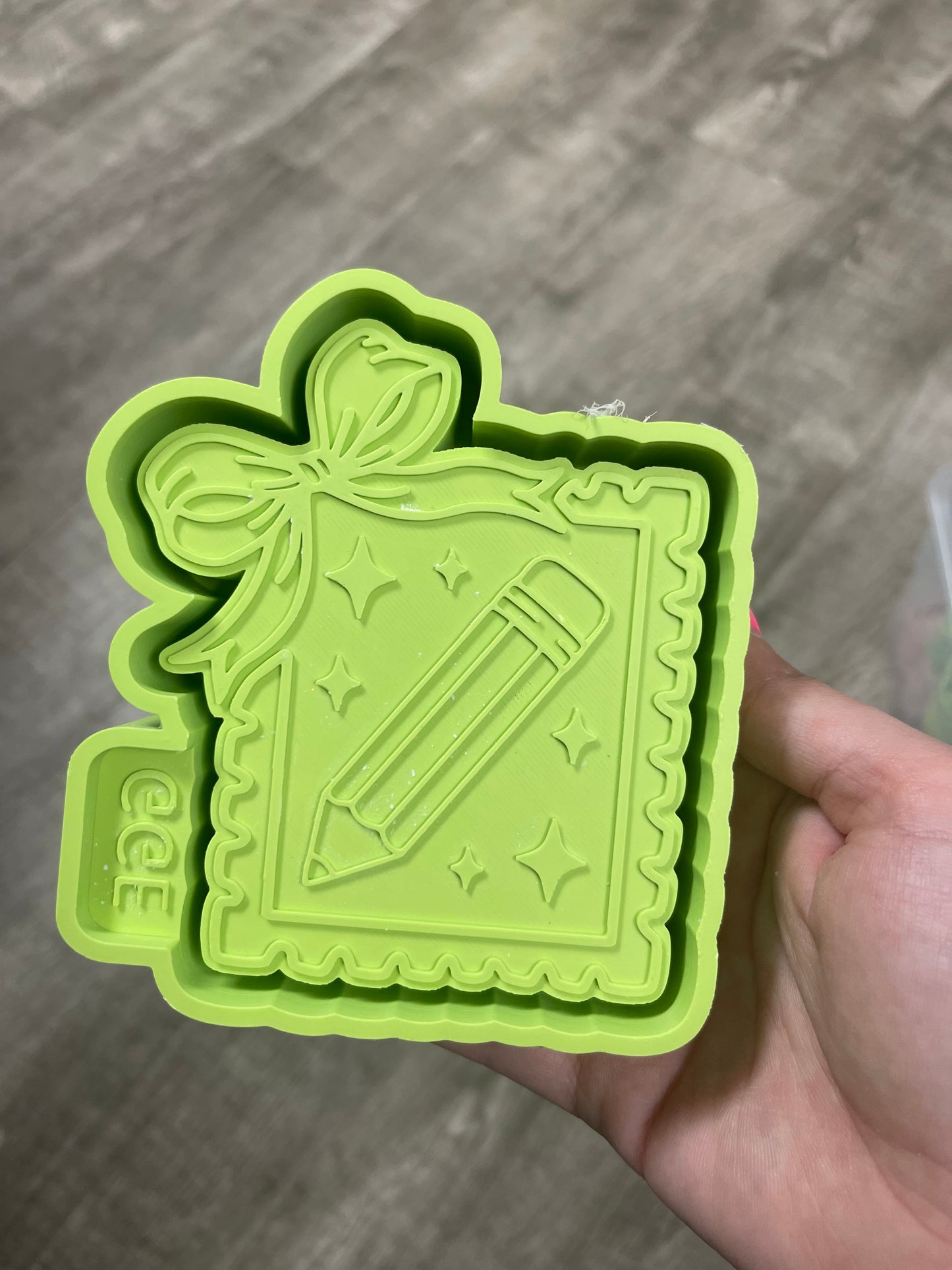 Pencil Stamp with GGE Bow - Silicone Mold