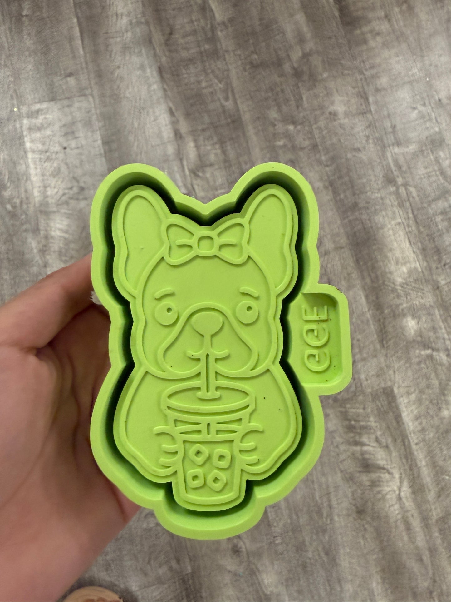 Frenchie with Iced Coffee - Silicone Mold