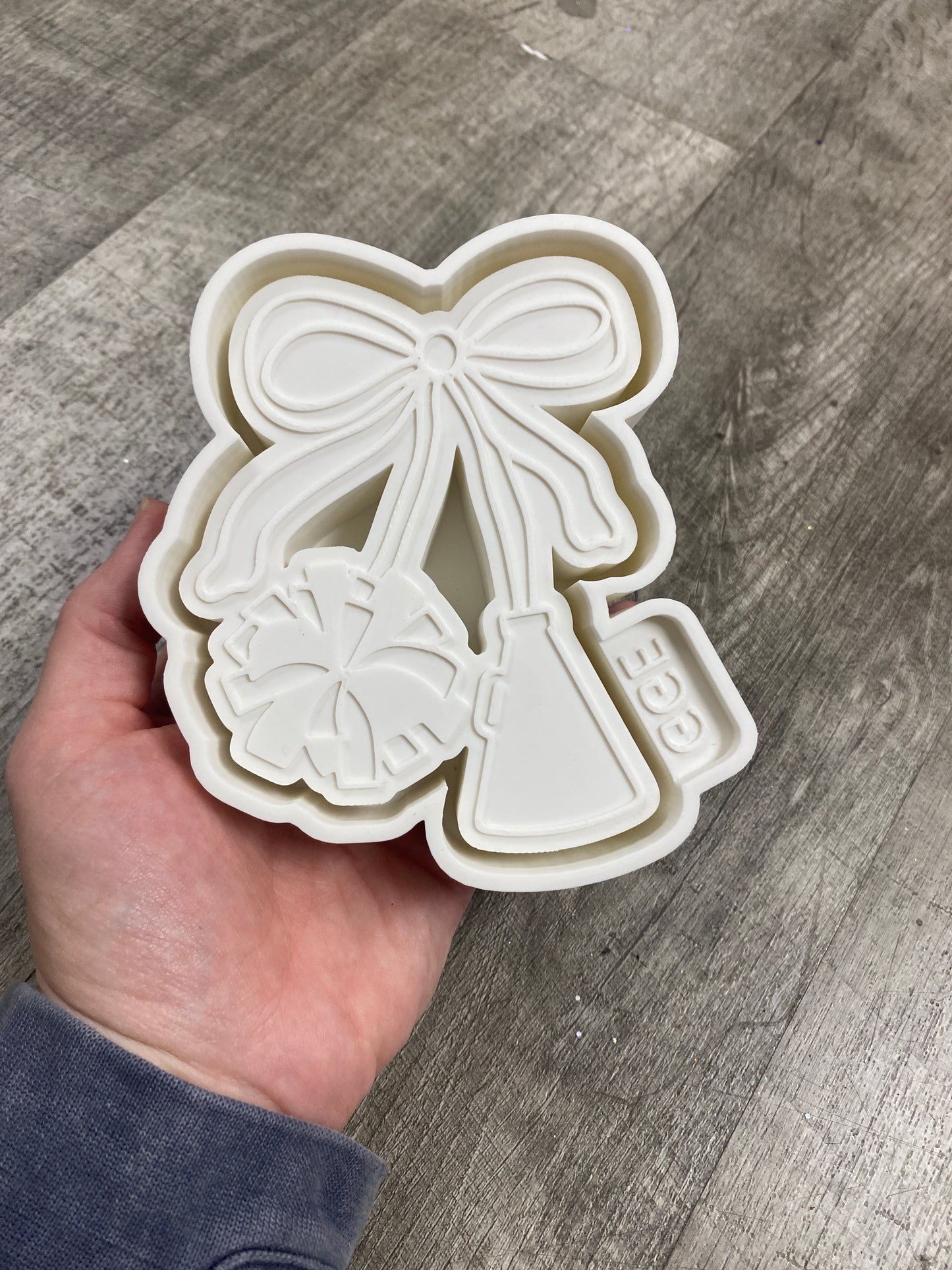 Cheer Pom and Megaphone with Coquette Bow - Silicone Mold