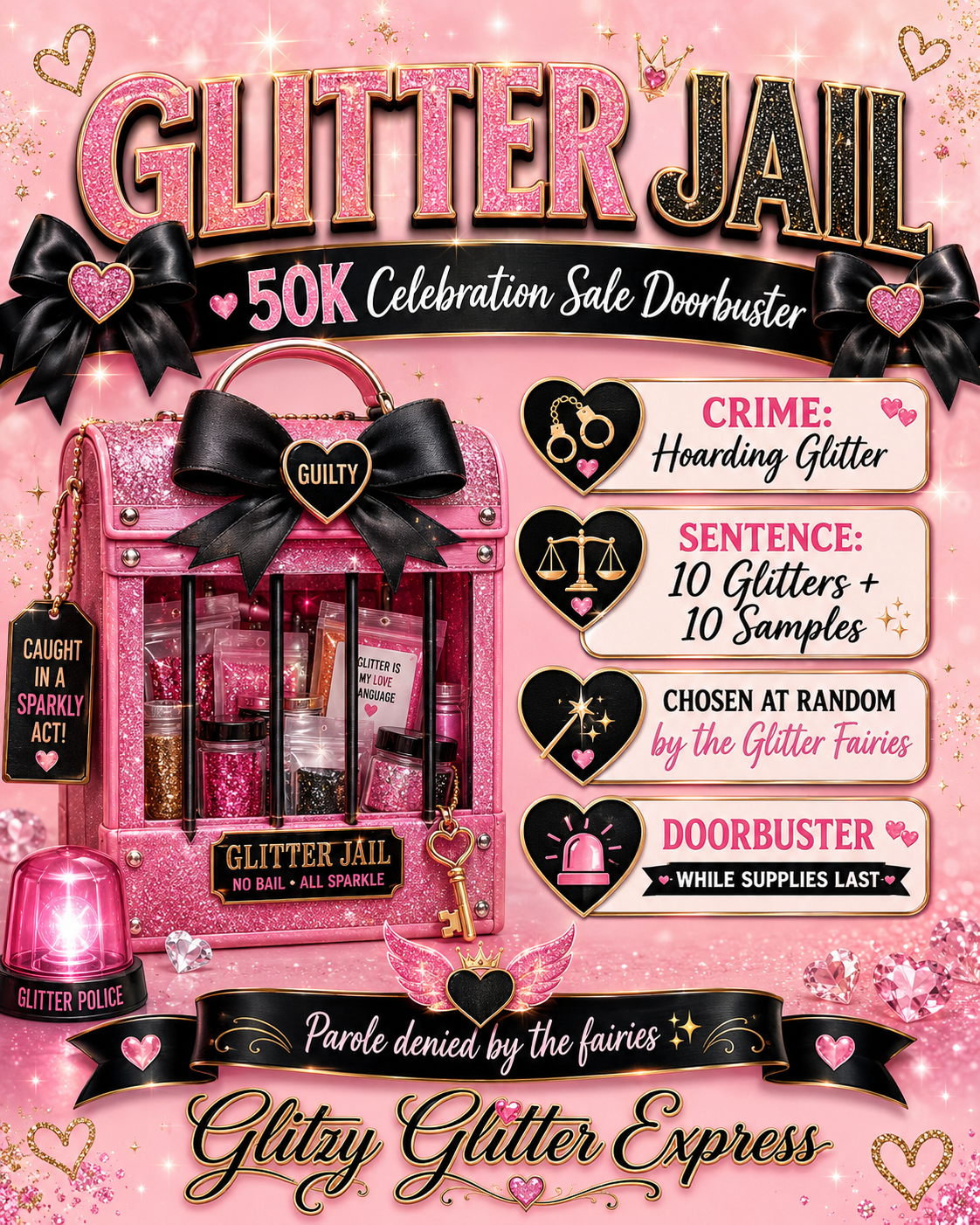Door Buster: Glitter Jail!! 10 Glitters, 10 Samples