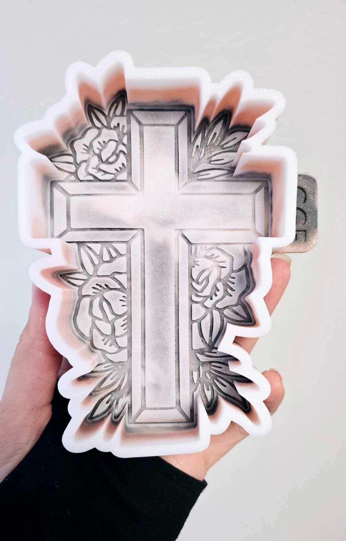 Floral Cross - Silicone Mold