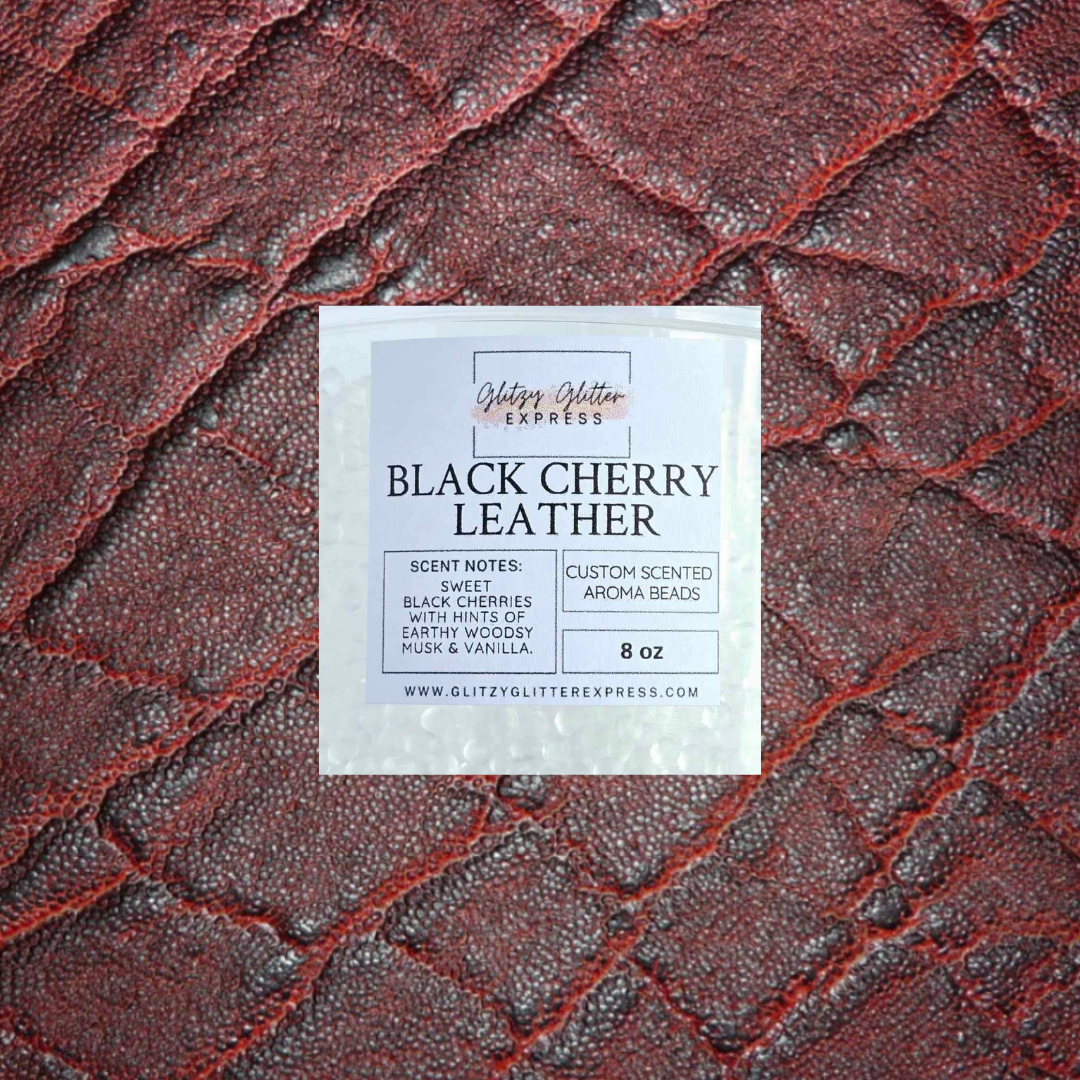 Custom Pre Scented Beads: Black Cherry Leather