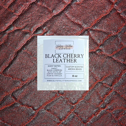 Custom Pre Scented Beads: Black Cherry Leather