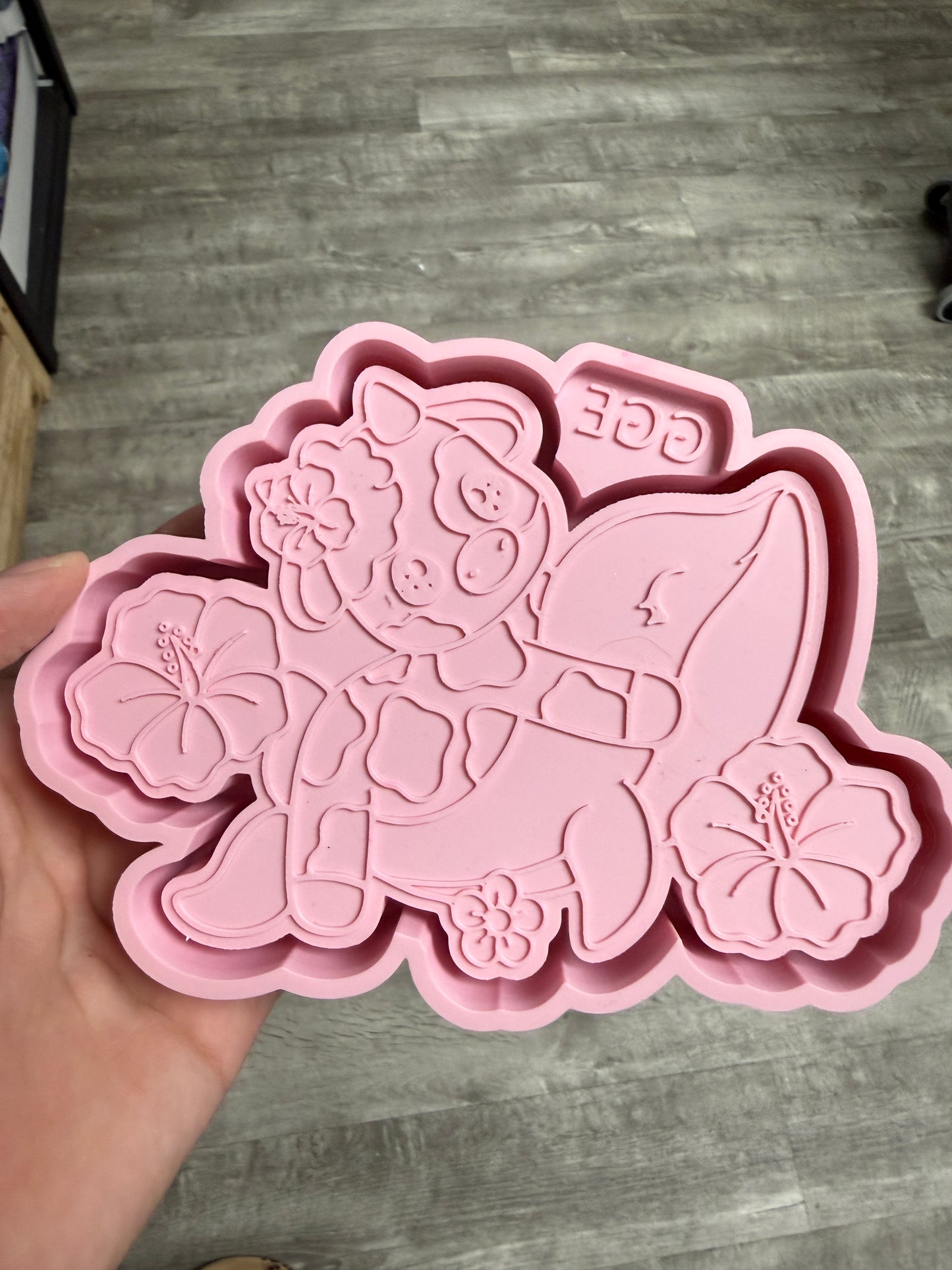Cow with Dolphin & Hibiscus- Silicone Mold