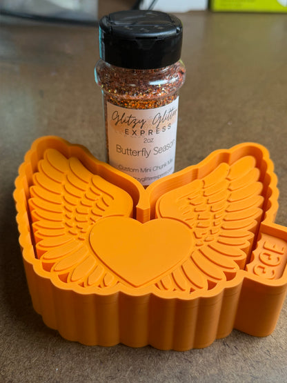 Bundle: EXCLUSIVE Butterfly Season Glitter & Heart with Angel Wings Silicone Mold