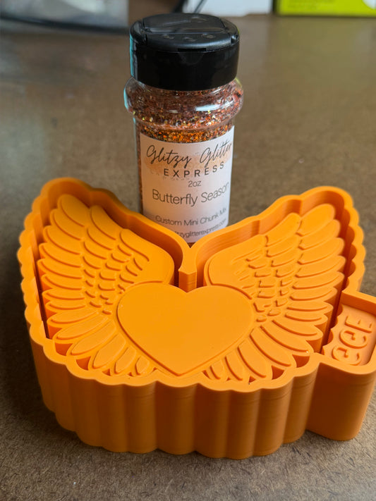 Bundle: EXCLUSIVE Butterfly Season Glitter & Heart with Angel Wings Silicone Mold