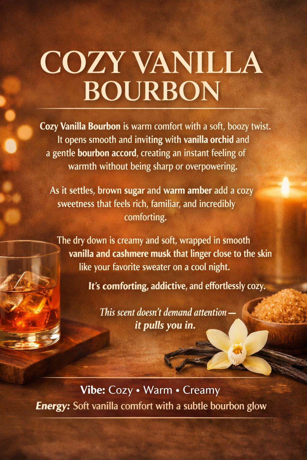 Fragrance Oil - Cozy Vanilla Bourbon