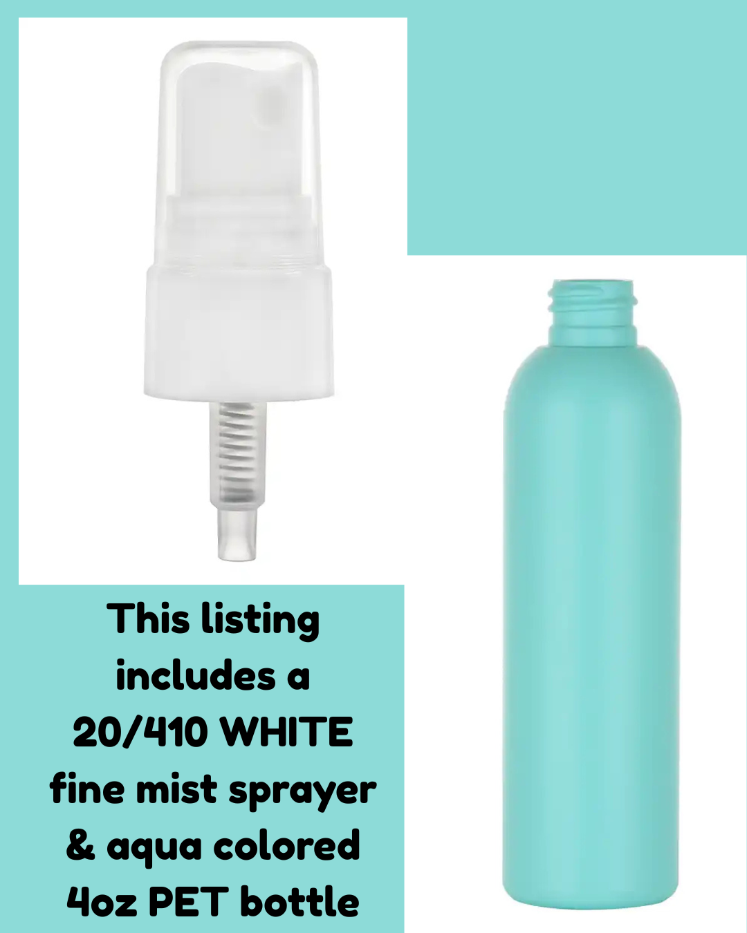 4oz Aqua Fine Mist Spray Bottle Sets