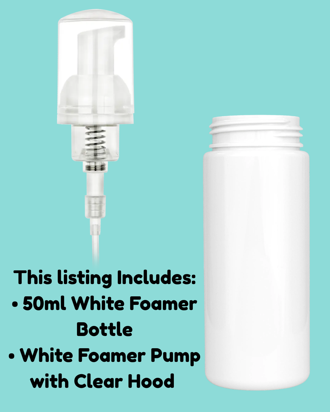1.7oz (50ml) White Foaming Hand Soap Sample Bottle Sets