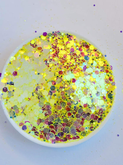 Iridescent Chunky Mix: Lemon Squeezy
