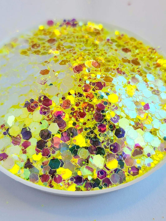 Iridescent Chunky Mix: Lemon Squeezy