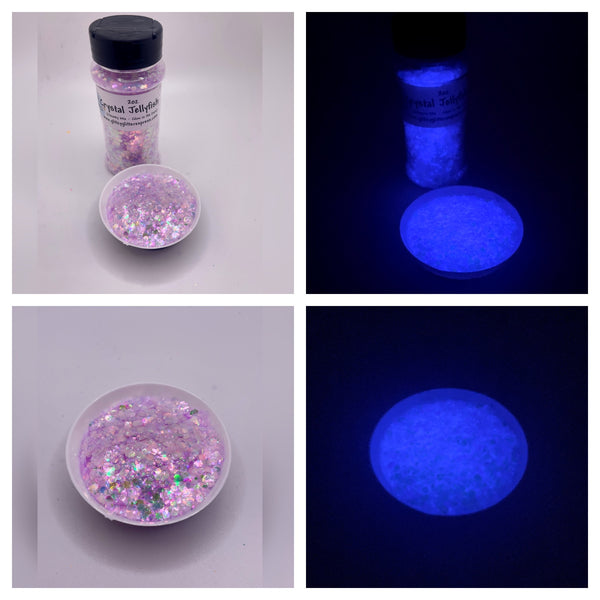 Chunky Mix: 2oz Crystal Jellyfish Glow Purple to Blue