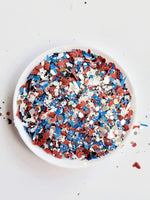 2oz CUSTOM Man Glitter & Glitter: MR. RED WHITE BLUE