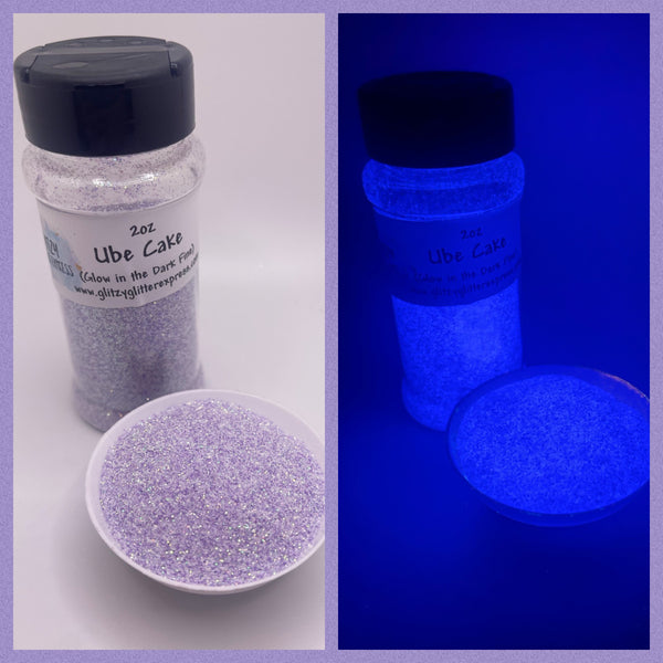 Fine: 2oz Glow in Dark Glitter - Ube Cake