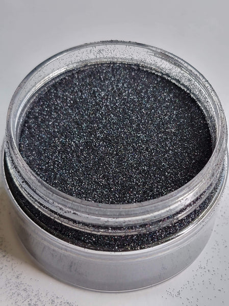 HOLOGRAPHIC ULTRA FINE GLITTER DUST 1OZ: Obsidian