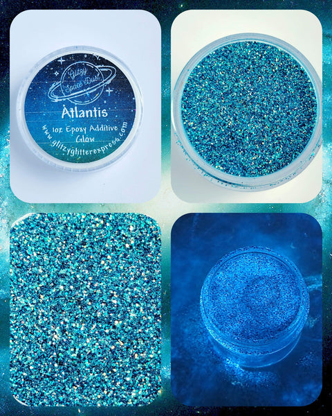 SPACE DUST EPOXY ADDITIVE 1OZ: Atlantis (GLOWS in DARK)