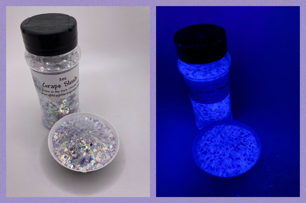 Chunky Mix: 2oz Glow in Dark Glitter - Grape Slush