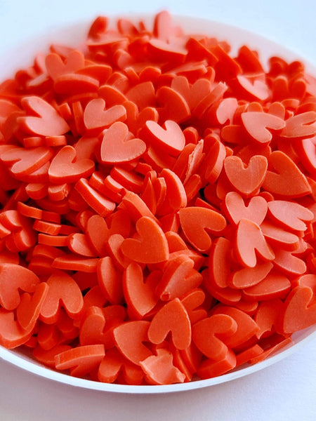 Clay Pieces: Red Hearts