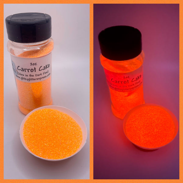 Fine: 2oz Glow in Dark Glitter - Carrot Cake