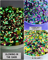 LIMITED EDITION Custom Chunky Mix: PRICKLY PEAR - GLOW IN THE DARK 1.5OZ