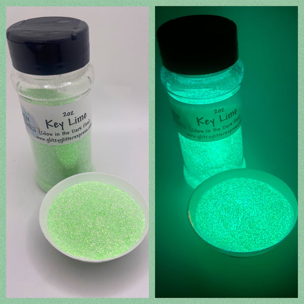 Fine: 2oz Glow in Dark Glitter - Key Lime