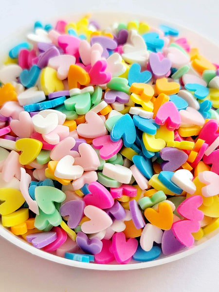 Clay Pieces: Rainbow Hearts