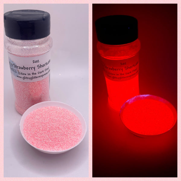 Fine: 2oz Glow in Dark Glitter - Strawberry Shortcake